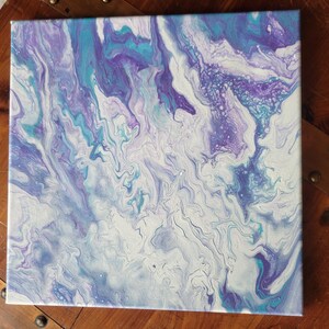 Handmade Purple Sky Acrylic Pour Painting