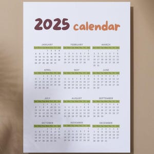 calendar 2025