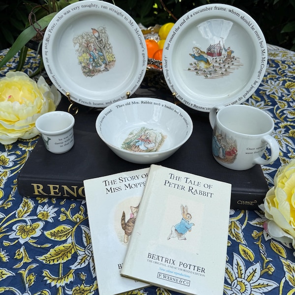 Vintage Wedgwood Peter Rabbit Nursery Set Pieces | Beatrix Potter Dishware