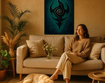 Spark. Spiritual Spiral Seal Wall Art, Occult Surreal Poster for Meditation or Ritual Spaces, Mystical Alchemy Symbol Print