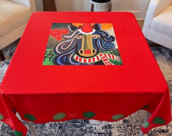 Mahjong Tablecloth, Mahjicorn Christmas