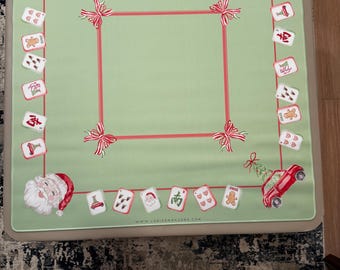 Tapete de Mahjong navideño – Diseño festivo HoHoHo / 31,5”x31,5”