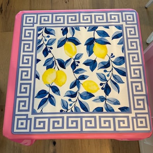 Tapete de Mahjong Coastal Capri con bolsa: Neopreno con estampado de limones, 31,5 x 31,5 imagen 2