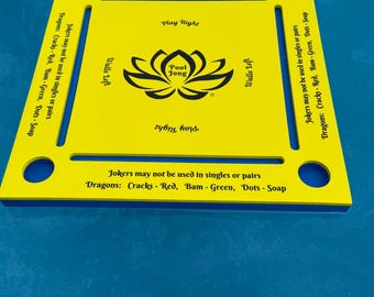 Pool Jong,The Original Floating f Mahjong Table  for the pool floating game table with instructions, yellow top with blue bottom