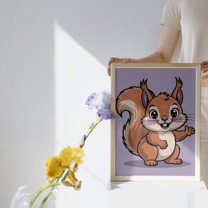 Eichhörnchen Krafttier Art Prints: Aquarell, Abstrakt, minimalistisch (Digitaler Download 5er Set