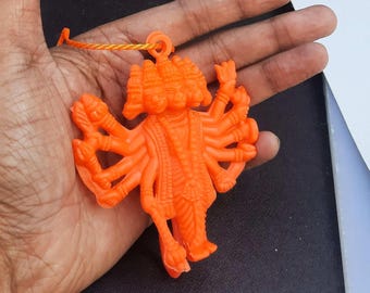 INDIANO TRADIZIONALE PANCHMUKHI Hanuman Ji Idol Per Cruscotto Auto EUR