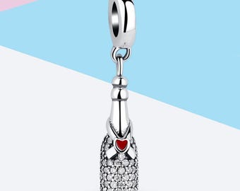 Charm Pandora Celebration Time de botella de champán con circonita cúbica de plata