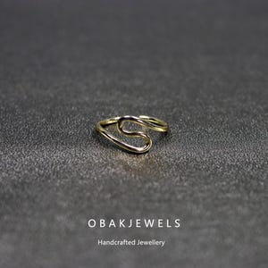 Sterling Silver Beach Jewelry Wave Ring Simple Plain Silver Wave Ring Wave Ring Womens Waves Ring