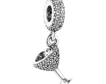 Charm colgante de copa de cóctel Night Out de PANDORA en plata de ley S925