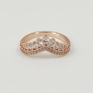 new sparkling 925 sterling silver princess wish wishbone style cz ring