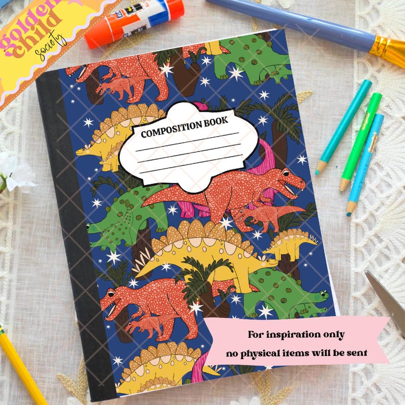 Dinosaur Notebook Cover PNG: Kids DIY Printable (digital Download) - Etsy