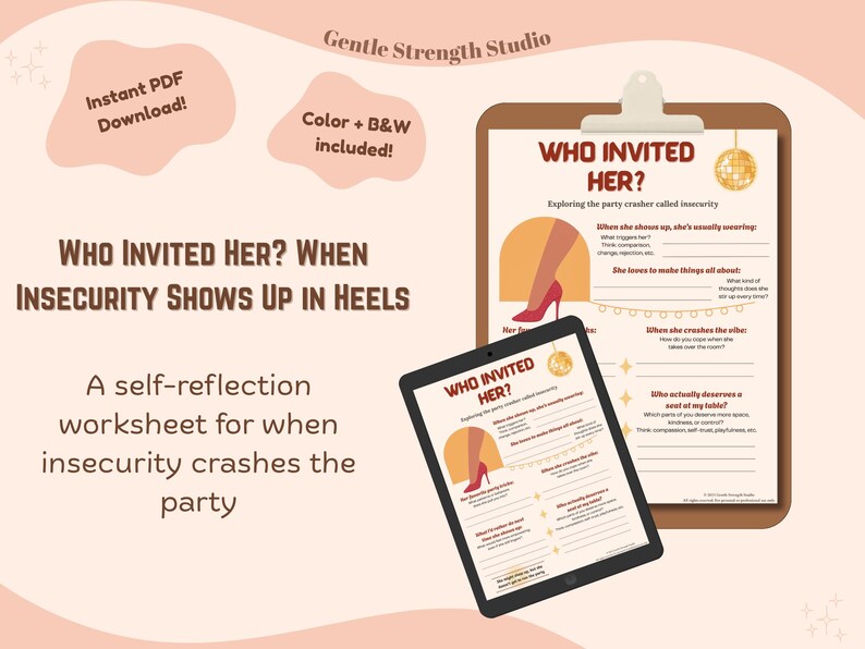 Who Invited Her? | A Printable Self-reflection Worksheet for ...