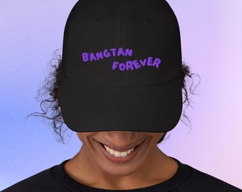 Bangtan Forever Embroidered Dad Hat - K-Pop Cap, ARMY Gift, Minimalist Fan Embroidered Baseball Hat