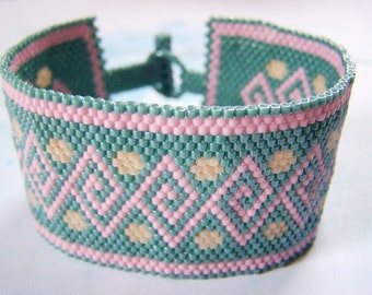 Peyote Cuff Bracelet, Seed Bead Cuff