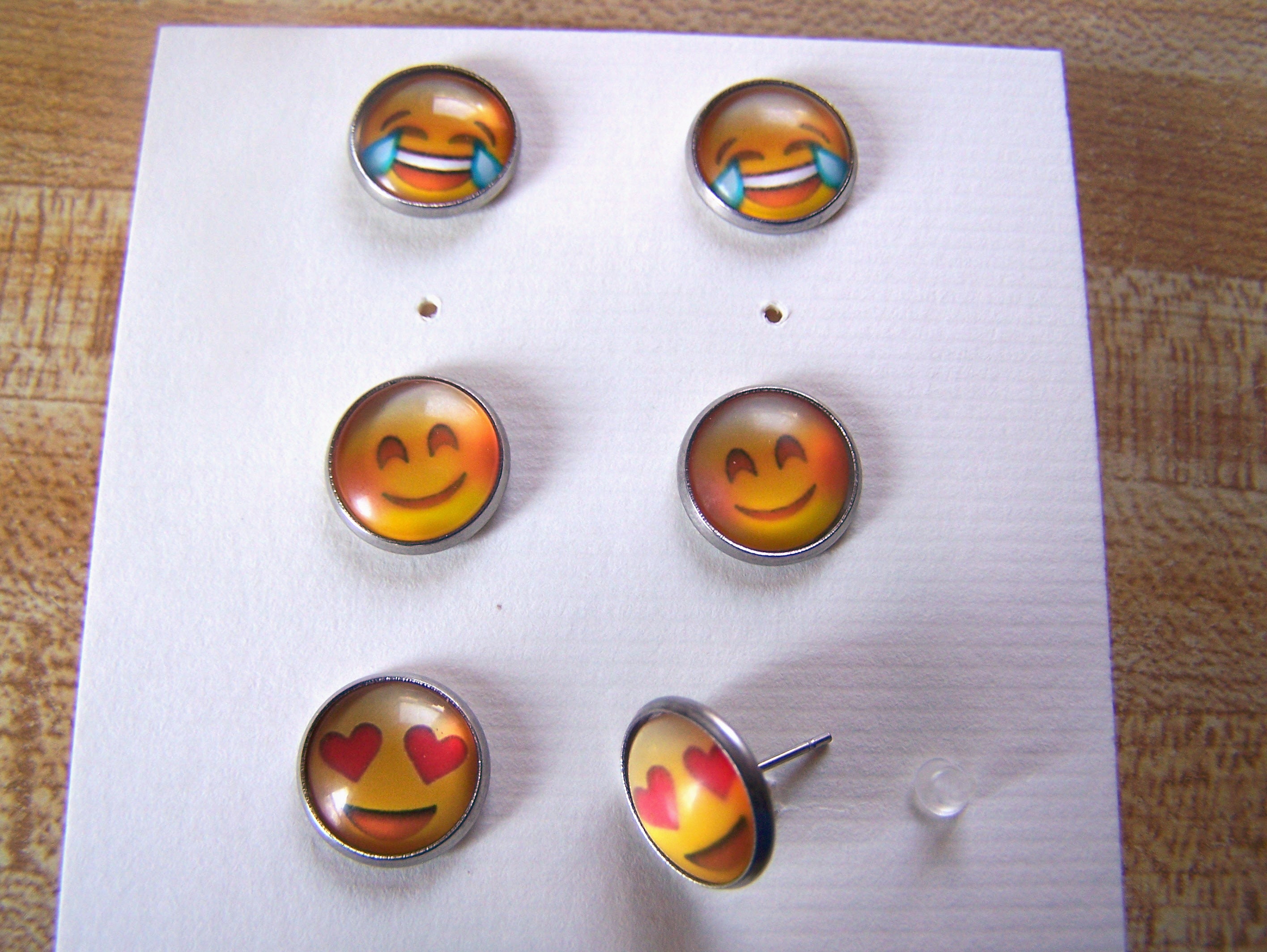 Emoji Earrings Set Studs Emoji Earrings Earring Sets Unisex Etsy