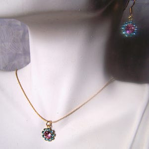 Vintage Swarovski Component Necklace and Earring Set Kids Teens Women