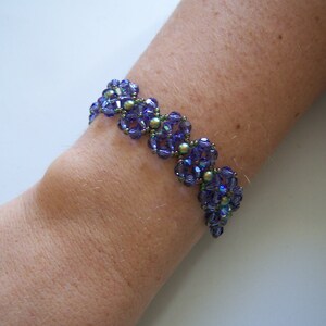 Seed Bead and Crystal Bracelet,  Bead Woven Bracelet, Swarovski Crystal and Pearl Bracelet, Beaded Bracelet, Women&#39;s Bracelet, Gift for Her