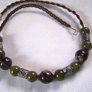 Braided Leather and Bead Choker Spartacus Naevia Mirra Saxa