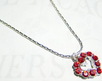 Hart ketting, Swarovski Kristal, Vrouwen Hart Hanger, Kid's Valentine Hanger, Valentijn Cadeau voor haar, Verkoop