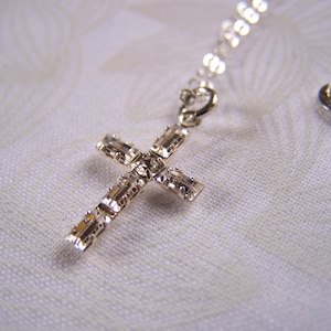 Cross Pendant,  Swarovski Cross Pendant, Baguette Crystal Cross Pendant, Confirmation Gift,  Communion Gift, Religious Jewelry, Unisex Cross