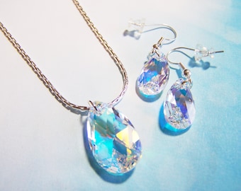 Crystal Jewelry Set,  Swarovski Pendant Set, Bridal Jewelry Set, Prom Jewelry Set, Earrings and Necklace Set, Gift Jewelry Set