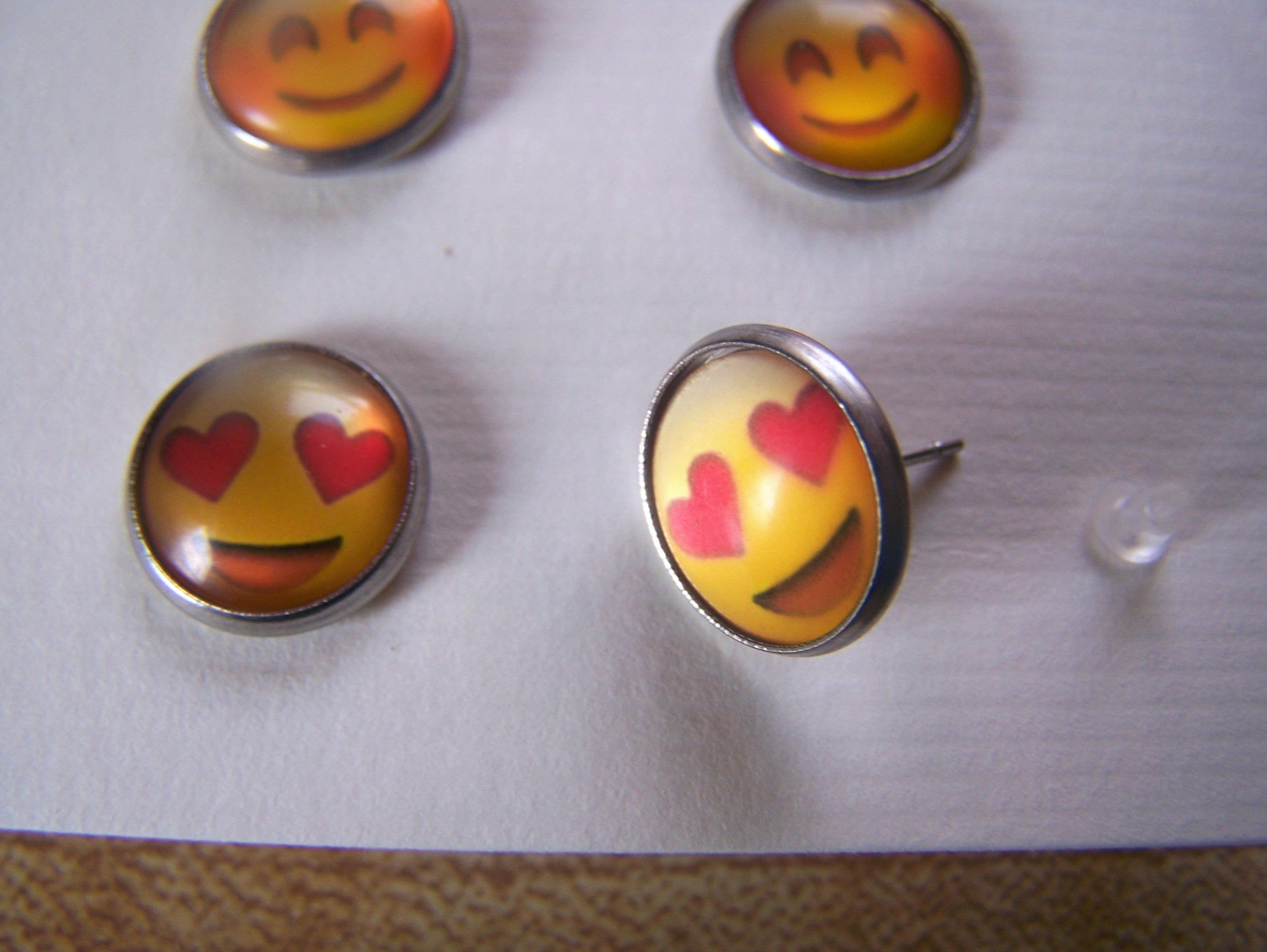 Emoji Earrings Set Studs Emoji Earrings Earring Sets Unisex Etsy