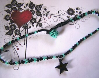 Star Pendant Seed Bead Choker Swarovski Crystal