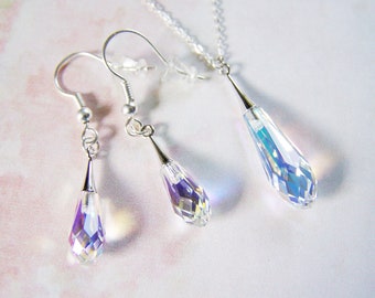 Set di gioielli, set di gioielli con cristalli Swarovski, set di gioielli da sposa, set di gioielli per damigelle, set di gioielli per la madre della sposa, gioielli con cristalli