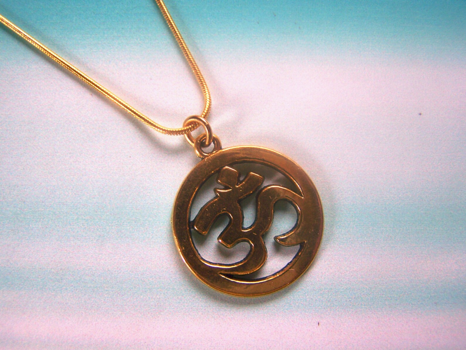 OM Charm Pendant Necklace Etsy