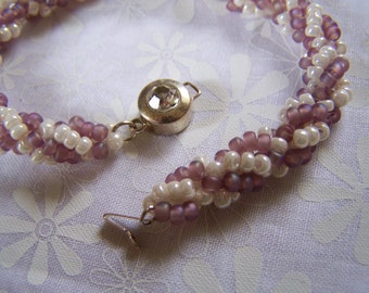 Bracelet Spiral Rope Seed Bead Beadwoven