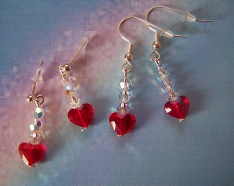 Valentine Earrings Swarovski Crystal Heart Valentine
