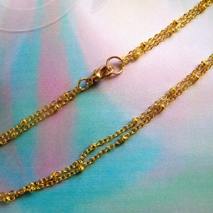 Ankle Bracelet Gold Plated Double Strand Satellite Chain Anklet