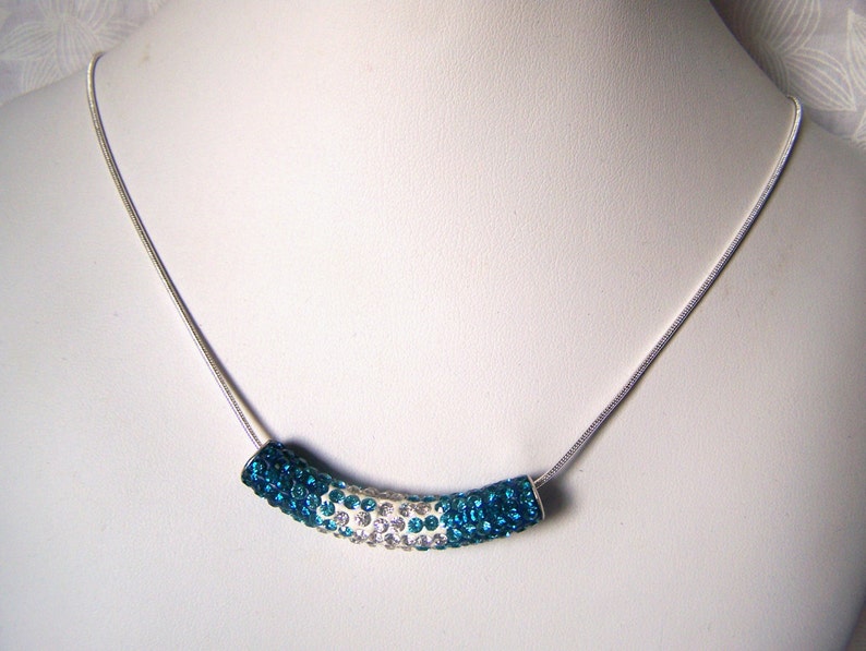 Crystal Slider Necklace Etsy