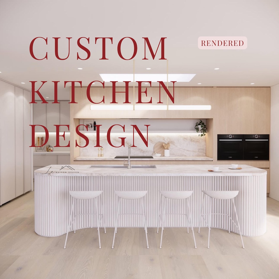 Custom 3D Kitchen Design Rendering: Interior Design Service - Etsy