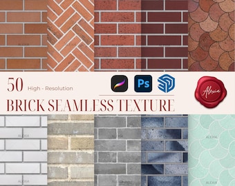 50 BRICK Seamless Texture | Bricks Digital Backdrop | Texture Pack Seamless | Brick Pattern | SketchUp Texture | Design Texture |