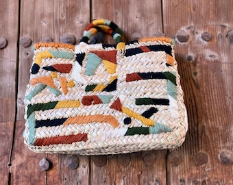 shopping bag market bag bohemain bag tote bag french basket straw summer bag