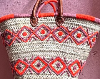 straw bag, tote bag, basket bag, shopping basket, grocery market bag, French market bag,