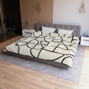 Moderner geometrischer Mikrofaser-Bettbezug, minimalistisches Bettwäsche-Set, schickes Wohndekor für gemütliche Schlafzimmer, stilvoller Trösterbezug