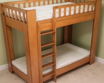 Wooden Full Bunk Bed Plan with Ladder, Woodworking Plans, (PDF Download)