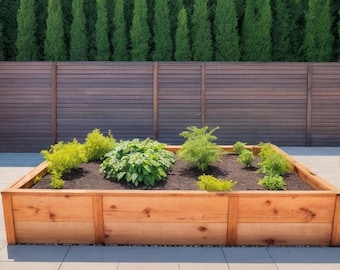 Cedar Raised Garden Bed Plans: 6ft Sizes (PDF Download)