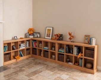 Eck-Bücherregal-Pläne: Aufbewahrung im Cubby Schritt-für-Schritt (PDF Download) (163 1/2 "x 31"")