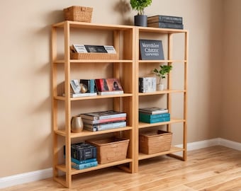 Modern Bookshelf Plans: DIY Woodworking, Step-by-Step (PDF Download) (31x70")