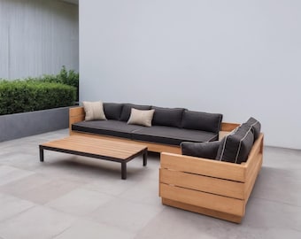 DIY Patio Sectional Sofa Plans: Modern Outdoor Bench Set, Woodworking Plans (PDF Download)