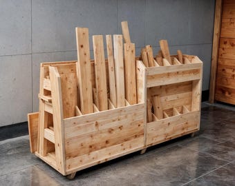 Rolling Lumber Storage Rack Plans: DIY Woodworking Shop Organizer (PDF Download)