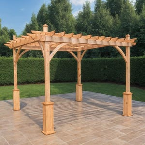 Wooden Garden Pergola Plans, 10ft x 10ft  pergola plan, Woodwork Plans, PDF plan, garden pergola, backyard pergola, patio furniture