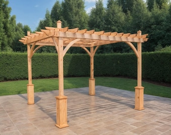 10x8.5 ft Wooden Garden Pergola Plan: DIY Outdoor Structure , Woodworking Plans (PDF Download)
