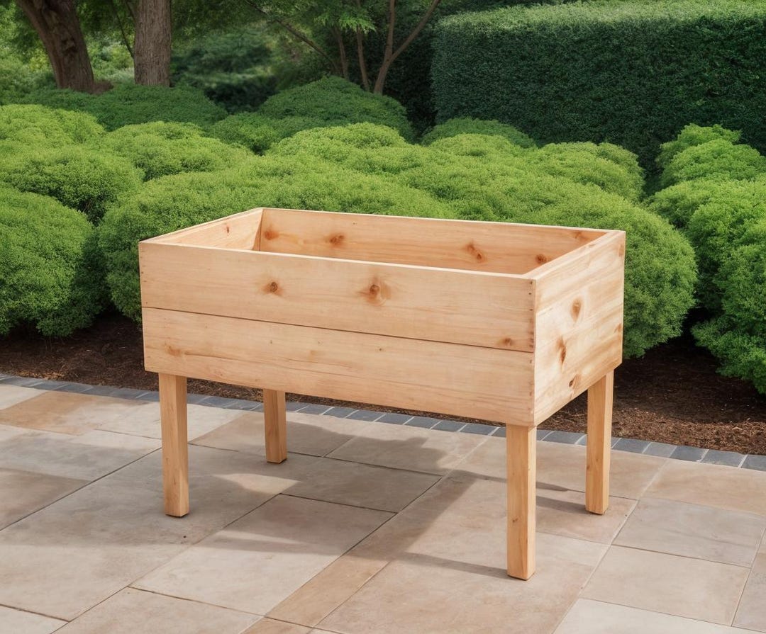 Raised Planter Box Woodworking Plan – DIY Outdoor Garden Bed (PDF ...