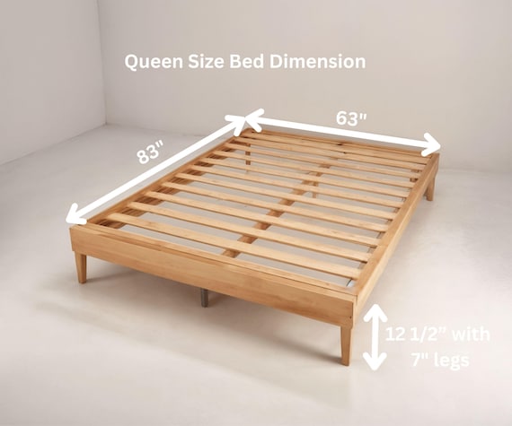 クイーンサイズプラットフォームベッドフレームプラン：木工プラン