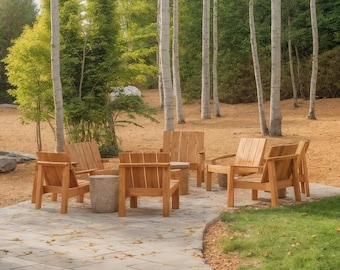 Outdoor Firepit Chair Plans |  Wooden Seating | PDF Download