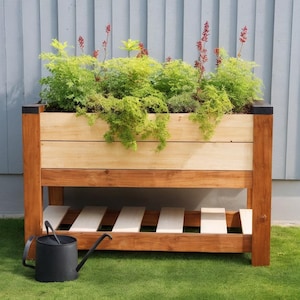 DIY Cedar Raised Garden Bed Plans: Elevated Planter Box (PDF Download)